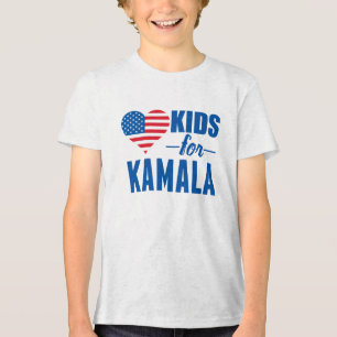 Kids for Kamala Cute Democrat Children's Tri-Blend Shirt