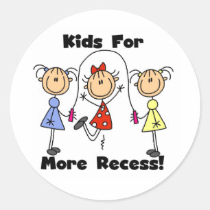 Kids For More Recess Classic Round Sticker