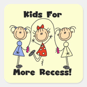 Kids For More Recess Square Sticker