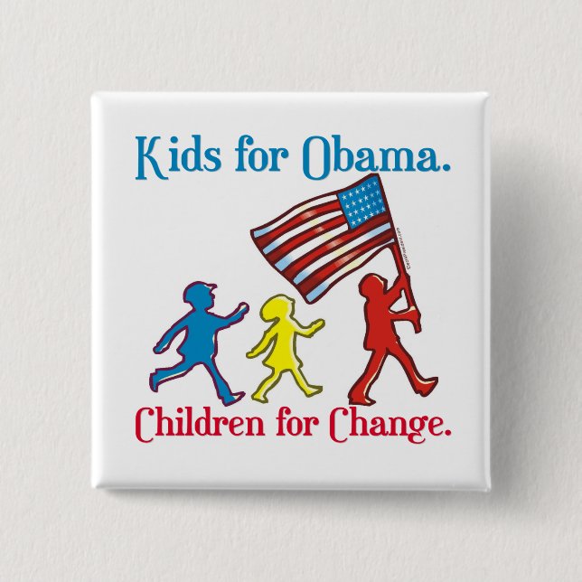 Kids for Obama 15 Cm Square Badge (Front)