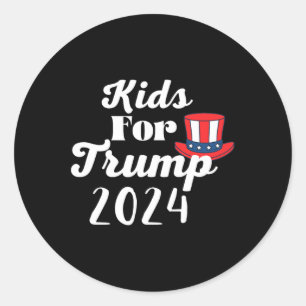 Kids For Trump Election 2024 1 Classic Round Sticker