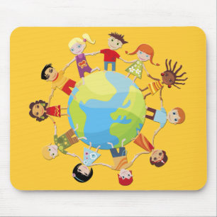 Kids for world peace mouse mat