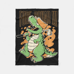 Kids Fore Squad T-rex Dinosaur Golf Player Graphic Fleece Blanket