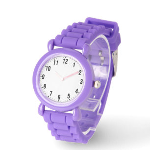 Kids Formal Photo Watch with Purple Silicone Strap