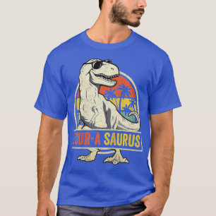 Kids Four a Saurus Birthday T Rex 4 Year Old Dino  T-Shirt