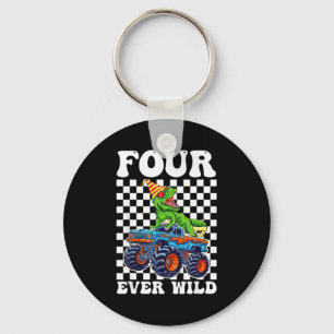 Kids Four Ever Wild Dinosaur Monster Truck 4th Bir Key Ring
