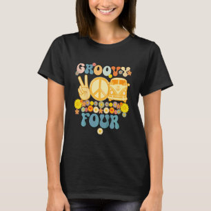 Kids Four Groovy Party Decorations Hippie Groovy F T-Shirt