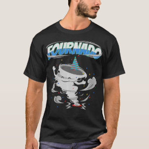 Kids Fournado Birthday Four Year Old Kid 4th Party T-Shirt