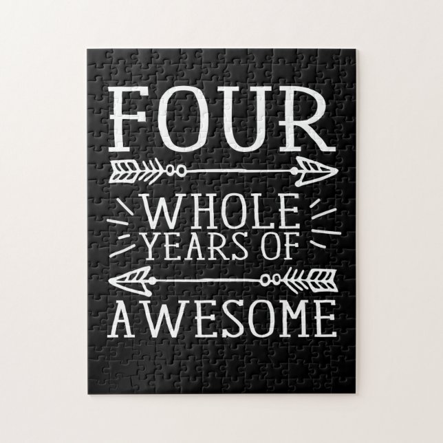 Kids Fourth Birthday Boy, 4 Year Old Birthday Boy Jigsaw Puzzle (Vertical)