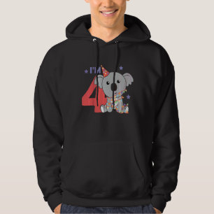 Kids Fourth Birthday Koala For Kids A Birthday Koa Hoodie