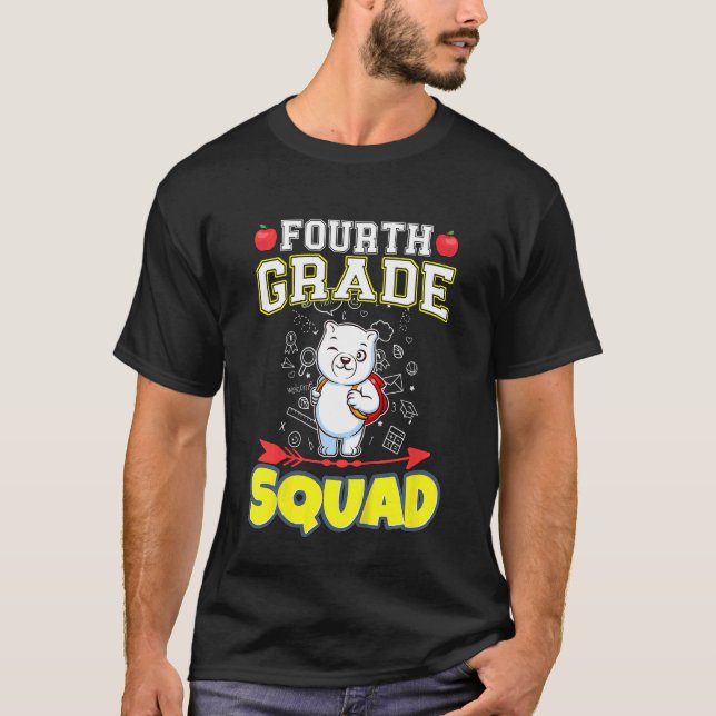 Kids Fourth Grade Squad  Elementary Primary School T-Shirt (Front)