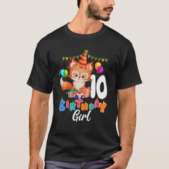 Kids Fox 10Th Birthday I'm Ten 10 Years Old Boys G T-Shirt (Front)