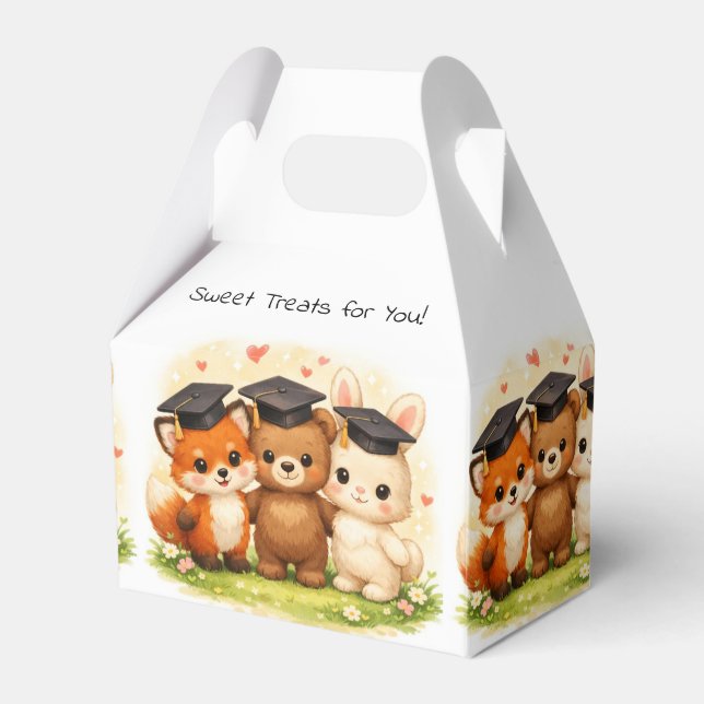 Kids Fox Bear Bunny Preschool Kindergarten Party Favour Box (Front Side)