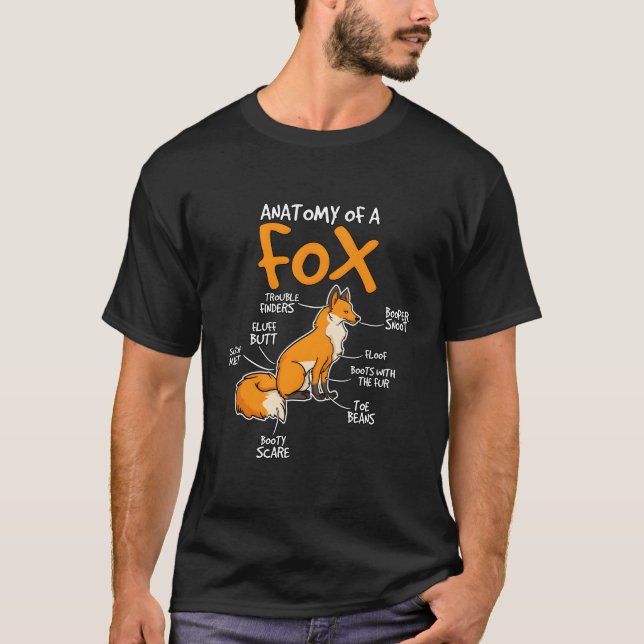 Kids Fox Gift Fox Stuff Anatomy Of A Fox T-Shirt (Front)