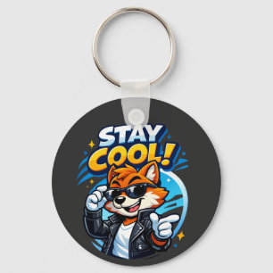 Kids Fox Graphic T-Shirt – Cute Animal Print Cotto Key Ring