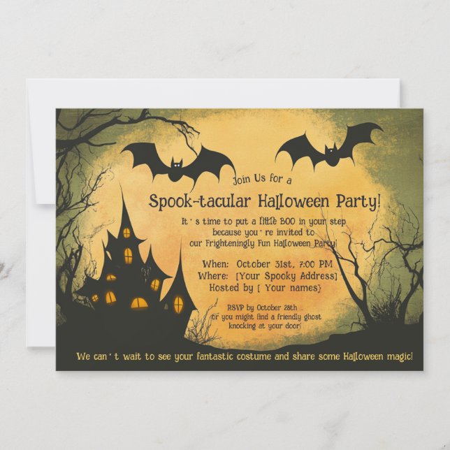 Kids-friendly Halloween Party Invitation (Front)