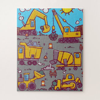 Kids Fun Construction Site and Vehicles Jigsaw Puzzle