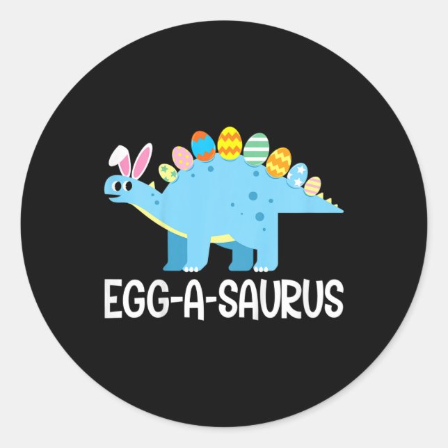 Kids Fun Eggasaurus Dinosaur Easter Egg Hunt Kids  Classic Round Sticker (Front)