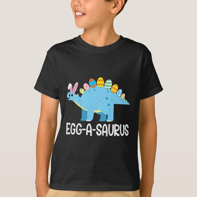 Kids Fun Eggasaurus Dinosaur Easter Egg Hunt Kids  T-Shirt (Front)