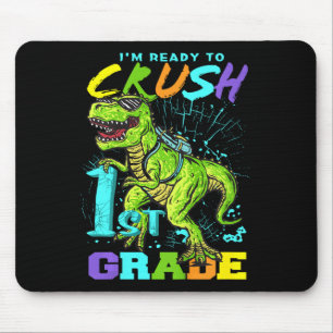 Kids Fun First Grade T-Rex Tee Mouse Mat