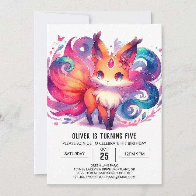 Kids Fun Fox Birthday Invitation (Front)