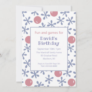 Kids Fun Jacks Game Birthday Invitation