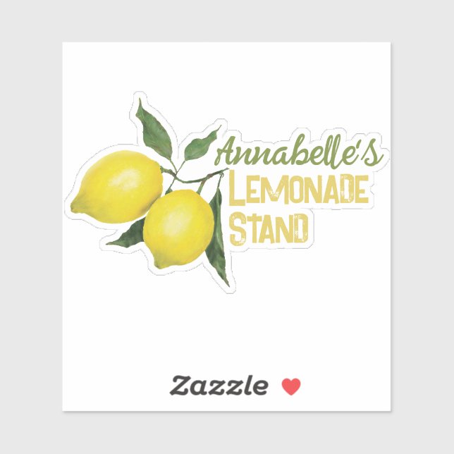 Kids Fun Personalised Name Lemonade Stand Logo (Sheet)