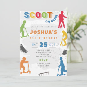Kid's Fun Scooter Park Birthday Party Invite