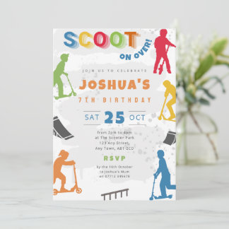 Kid's Fun Scooter Park Birthday Party Invite