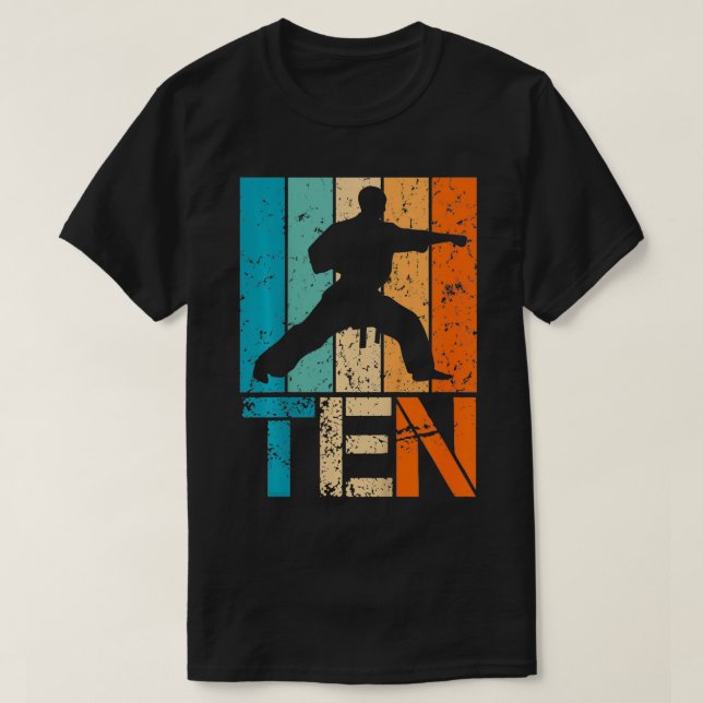 Kids Funny 10th Taekwondo Birthday 10 Year Old Bir T-Shirt (Design Front)