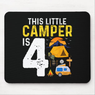 Kids Funny 4th Camping Birthday Camper Lover 4 Yea Mouse Mat