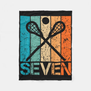 Kids Funny 7th Lacrosse Birthday 7 Year Old Birthd Fleece Blanket