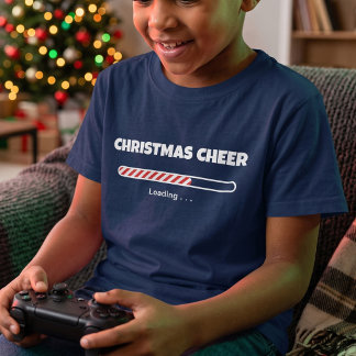 Kids Funny Christmas Cheer Loading | Youth Holiday T-Shirt