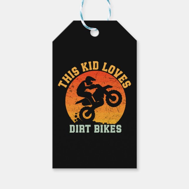 Kids Funny Dirt Bike Gift Tags (Front)