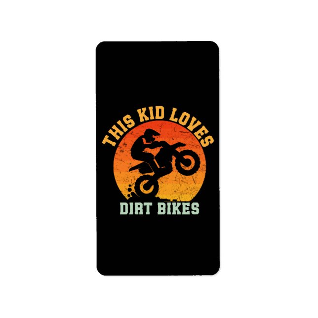 Kids Funny Dirt Bike Label (Front)