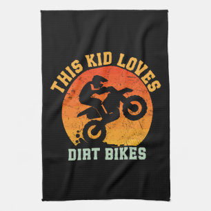Kids Funny Dirt Bike Tea Towel