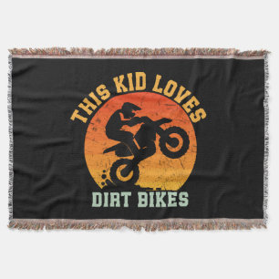 Kids Funny Dirt Bike Throw Blanket