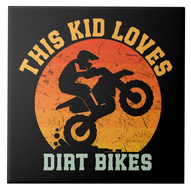 Kids Funny Dirt Bike Tile (Front)