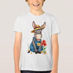 Kids Funny Donkey  Tri-Blend Shirt