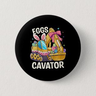 Kids Funny Easter Shirt Eggs Cavator Easter Basket 6 Cm Round Badge