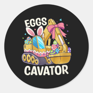 Kids Funny Easter Shirt Eggs Cavator Easter Basket Classic Round Sticker