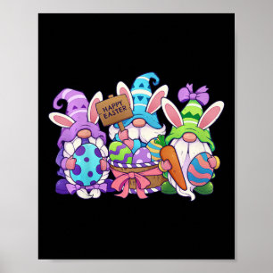Kids Funny Easter Shirt Happy Easter Gnomes Easter Poster