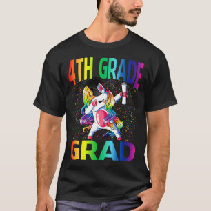 Kids Funny Graduation 4th Grade Grad Unicorn T-Shirt