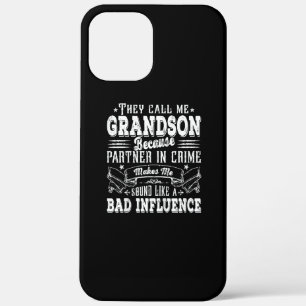 Kids Funny Grandson Dad Bad Influence Fathers Day iPhone 12 Pro Max Case