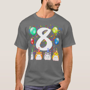 Kids Funny Hamster Guinea Pig 8th Birthday 8 Year T-Shirt