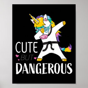 Kids Funny Karate Shirts For Girls Cute Taekwondo  Poster