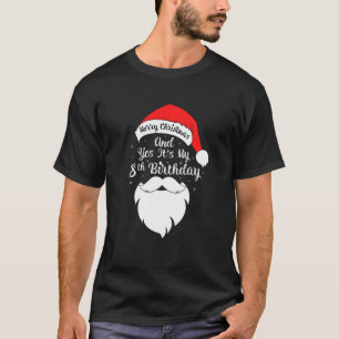 Kids Funny Merry Christmas And Yes It's My 8th Bir T-Shirt