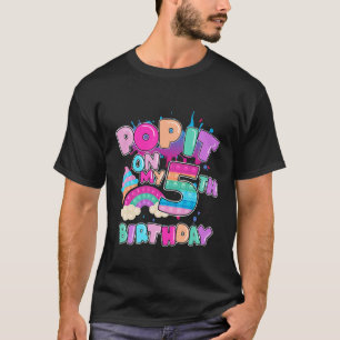 Kids Funny Pop It On My Birthday 5Th Cool Rainbow T-Shirt