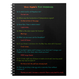 Kids Funny Test Answers Fun Spiral Custom Notebook