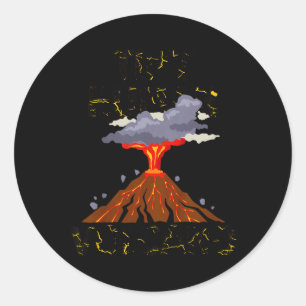 Kids Funny Tiny Human Volcano Quote Toddler Boys Classic Round Sticker